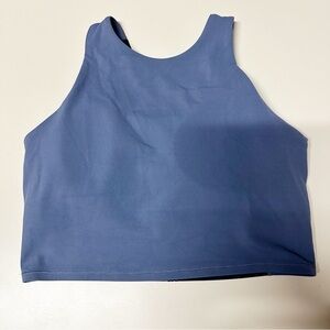 Athleta Womens Blue Athletic Crop Top Sports Bra Size Medium